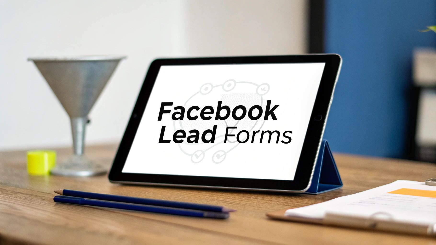 Facebook Lead Forms displayed on a tablet
