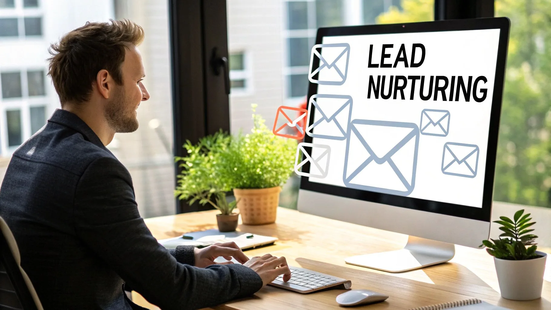 Infographic showing key data about Lead Nurturing Drip Campaign