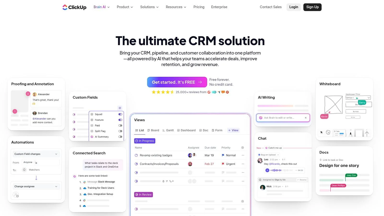 ClickUp (used as a CRM)